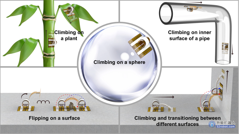 清华微型软机器人可在多种地表攀爬，6到90毫米尺寸变化，还会翻跟头！